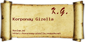Korponay Gizella névjegykártya